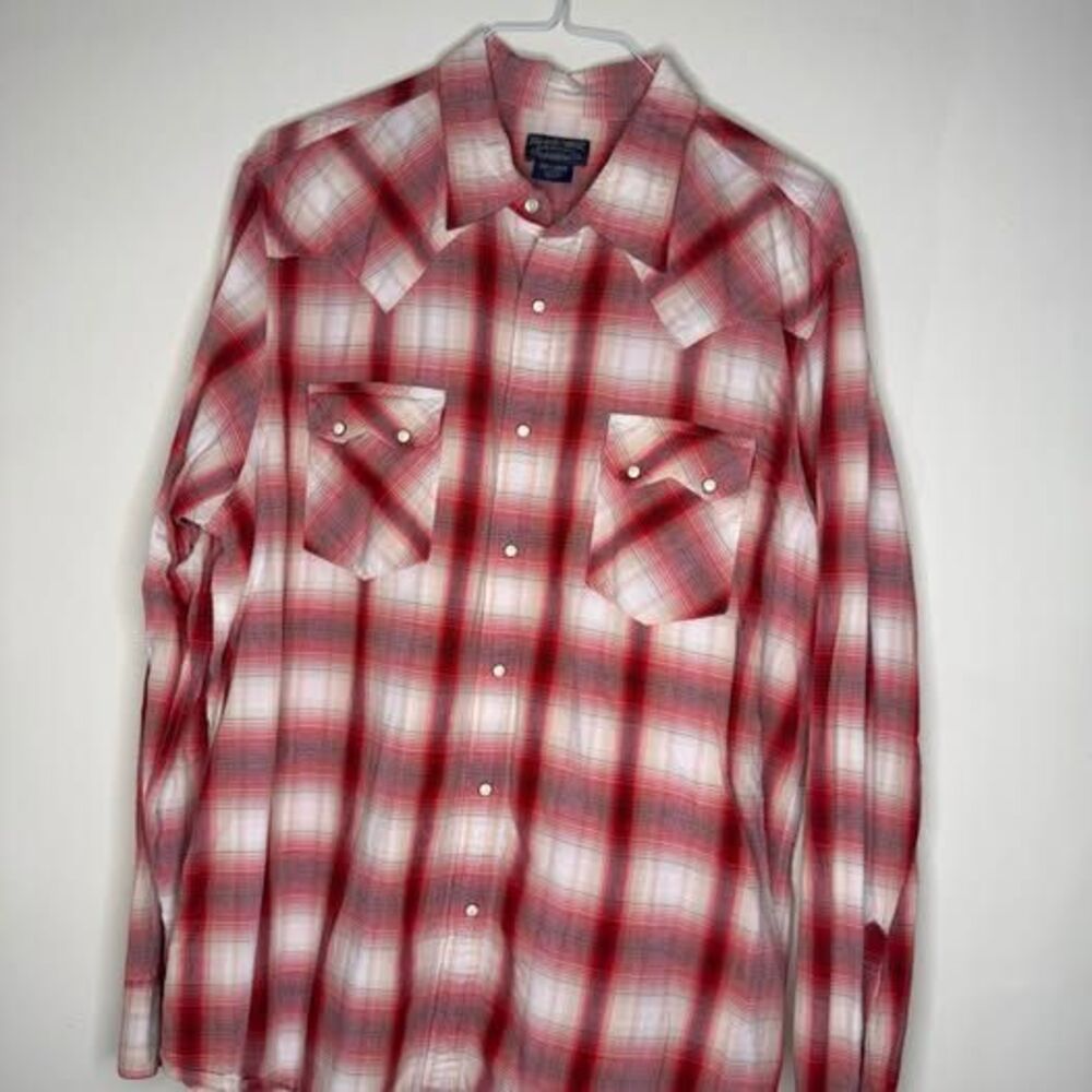 Polo Jeans Co. Ralph Lauren Red White Plaid Western Shirt XX-Large